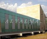 Celosia de aluminio bastidor plegable vertical con lama móvil, instalada en Alpedrete, Madrid